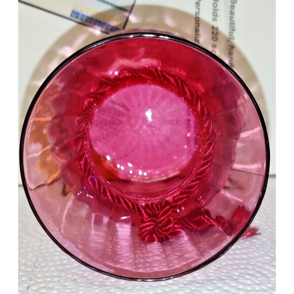 Vintage 1960s  PILGRIM "Cranberry" BLOWN-GLASS Vertical Rib Paneled Vase - Picture 3 of 11